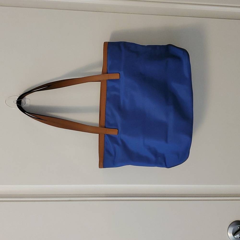 Michael Kors Jet Set Royal Blue Nylon Tote with Tan Leather Trim - Picture 8 of 8